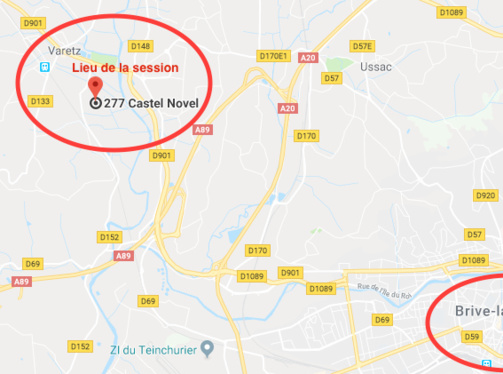 Session à Castel Novel (Varetz Dpt. 19) - Informations et Plan d'accès